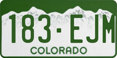 CO license plate 183EJM