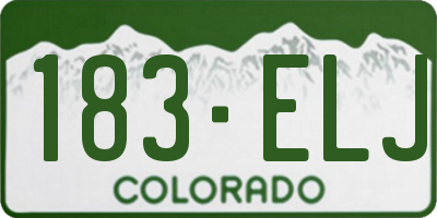 CO license plate 183ELJ