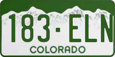 CO license plate 183ELN