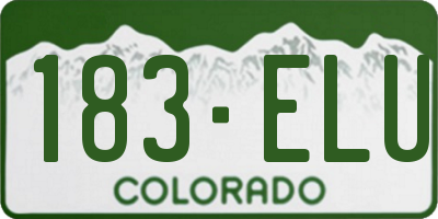 CO license plate 183ELU