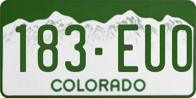 CO license plate 183EUO