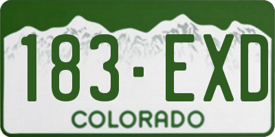 CO license plate 183EXD