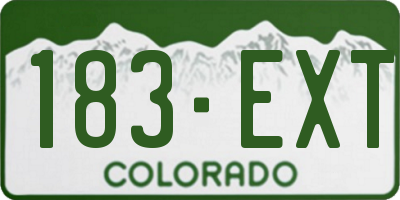 CO license plate 183EXT