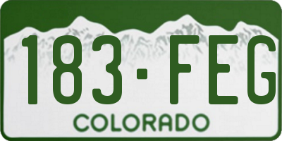 CO license plate 183FEG