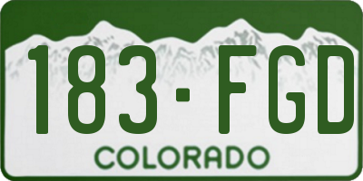 CO license plate 183FGD
