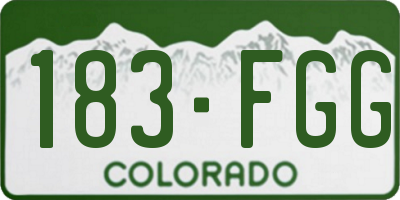CO license plate 183FGG