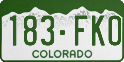 CO license plate 183FKO