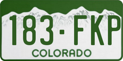 CO license plate 183FKP