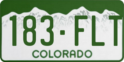 CO license plate 183FLT