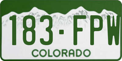 CO license plate 183FPW
