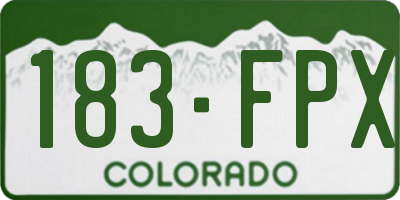 CO license plate 183FPX