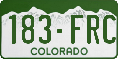 CO license plate 183FRC