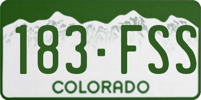 CO license plate 183FSS
