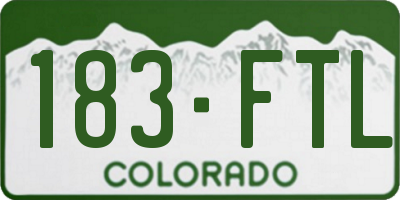 CO license plate 183FTL