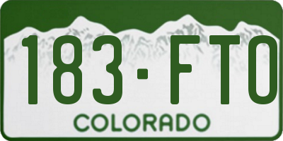 CO license plate 183FTO
