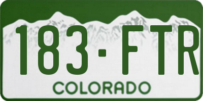 CO license plate 183FTR