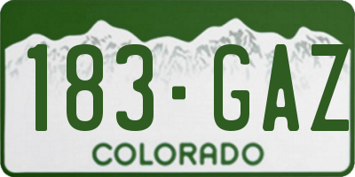 CO license plate 183GAZ