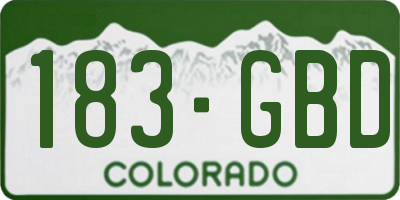 CO license plate 183GBD