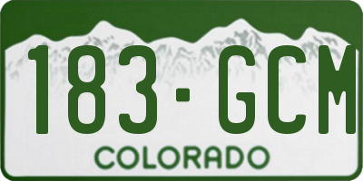 CO license plate 183GCM