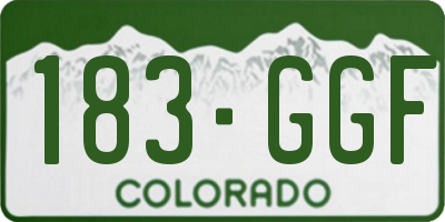 CO license plate 183GGF