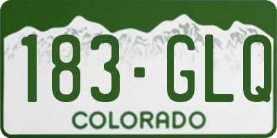 CO license plate 183GLQ
