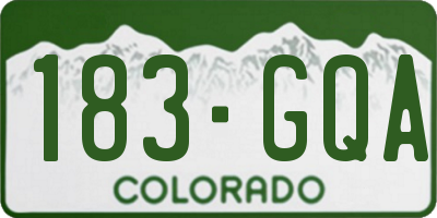 CO license plate 183GQA