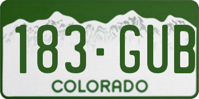 CO license plate 183GUB