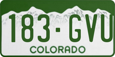 CO license plate 183GVU