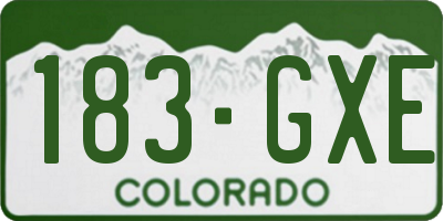 CO license plate 183GXE