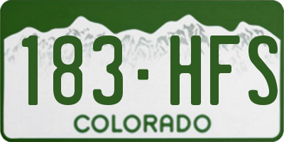 CO license plate 183HFS