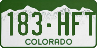 CO license plate 183HFT