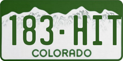 CO license plate 183HIT
