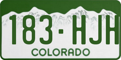 CO license plate 183HJH