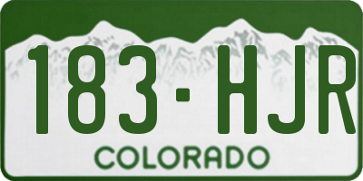 CO license plate 183HJR
