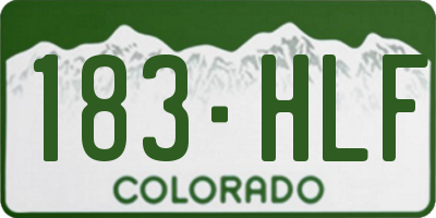 CO license plate 183HLF