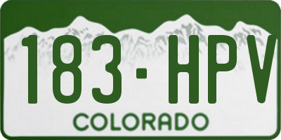 CO license plate 183HPV