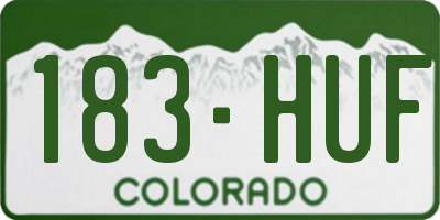 CO license plate 183HUF