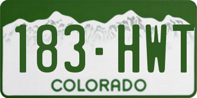 CO license plate 183HWT