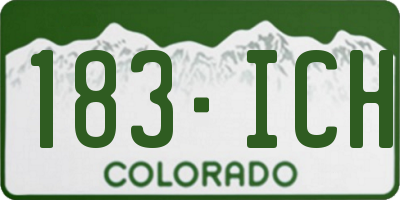 CO license plate 183ICH