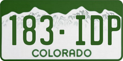 CO license plate 183IDP