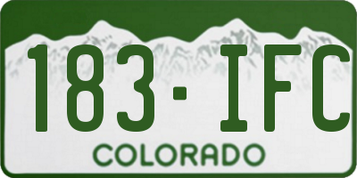CO license plate 183IFC