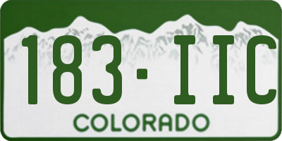 CO license plate 183IIC