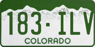 CO license plate 183ILV