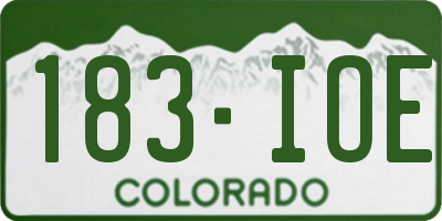 CO license plate 183IOE