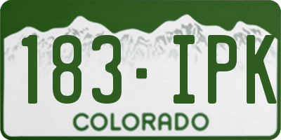 CO license plate 183IPK