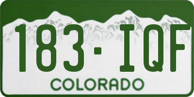 CO license plate 183IQF