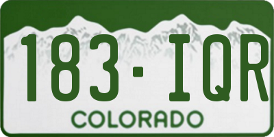 CO license plate 183IQR
