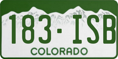 CO license plate 183ISB