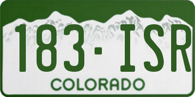 CO license plate 183ISR