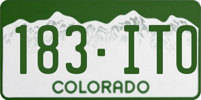 CO license plate 183ITO
